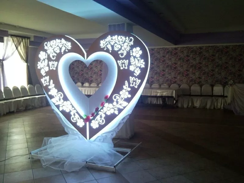 Сердце для свадьбы и юбилея,  прокат,  декорация,  фотозона  3