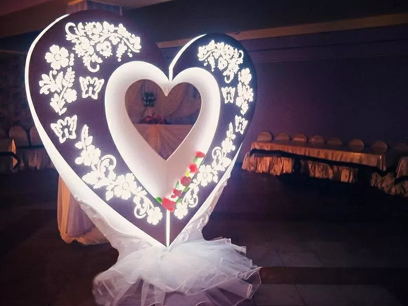 Сердце для свадьбы и юбилея,  прокат,  декорация,  фотозона  4